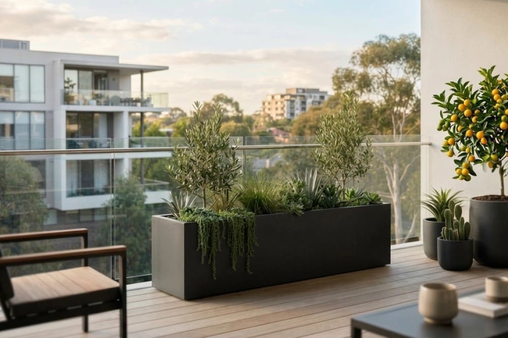 Fibreglass planter boxes Melbourne balcony
